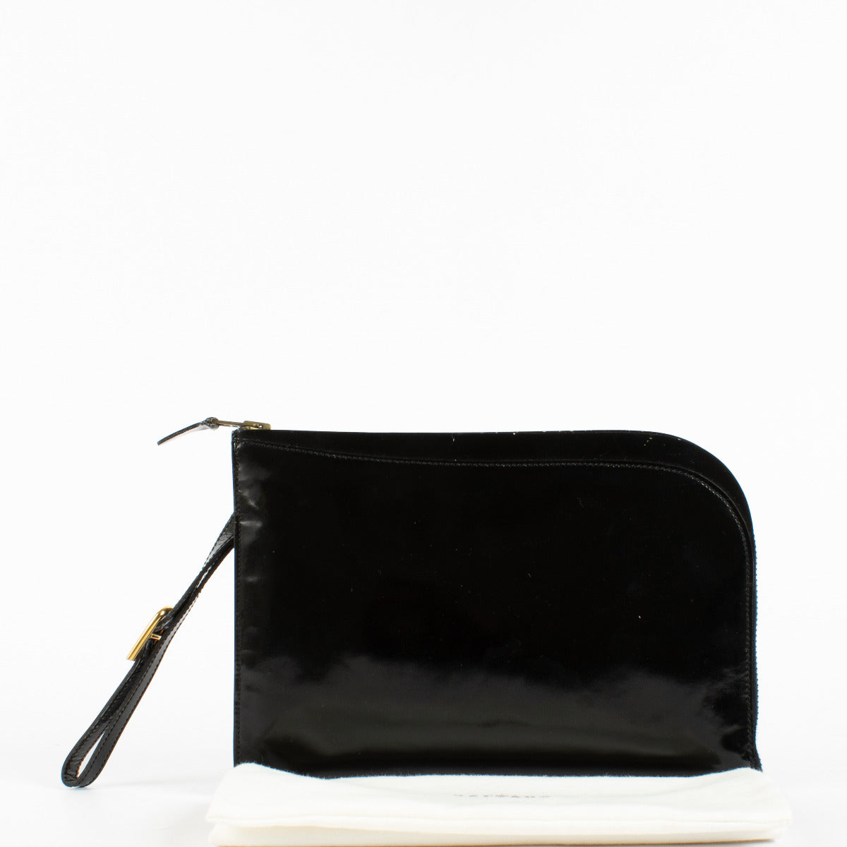 Pochette Delvaux Vintage en Cuir Verni Noir