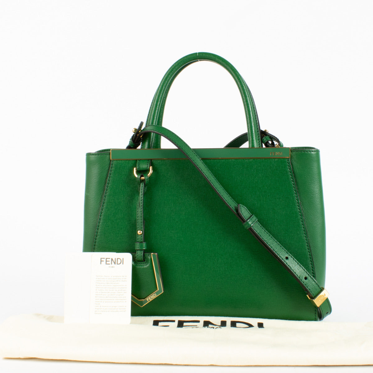 Fendi Green 2Jours Petite Bag for the best price at labellov secondhand luxury in Antwerp and Knokke for the best price.