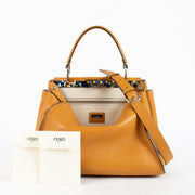 Authentic Second Hand Fendi Ginger Latte Granite Medium Peekaboo Bag on Labellov.com
