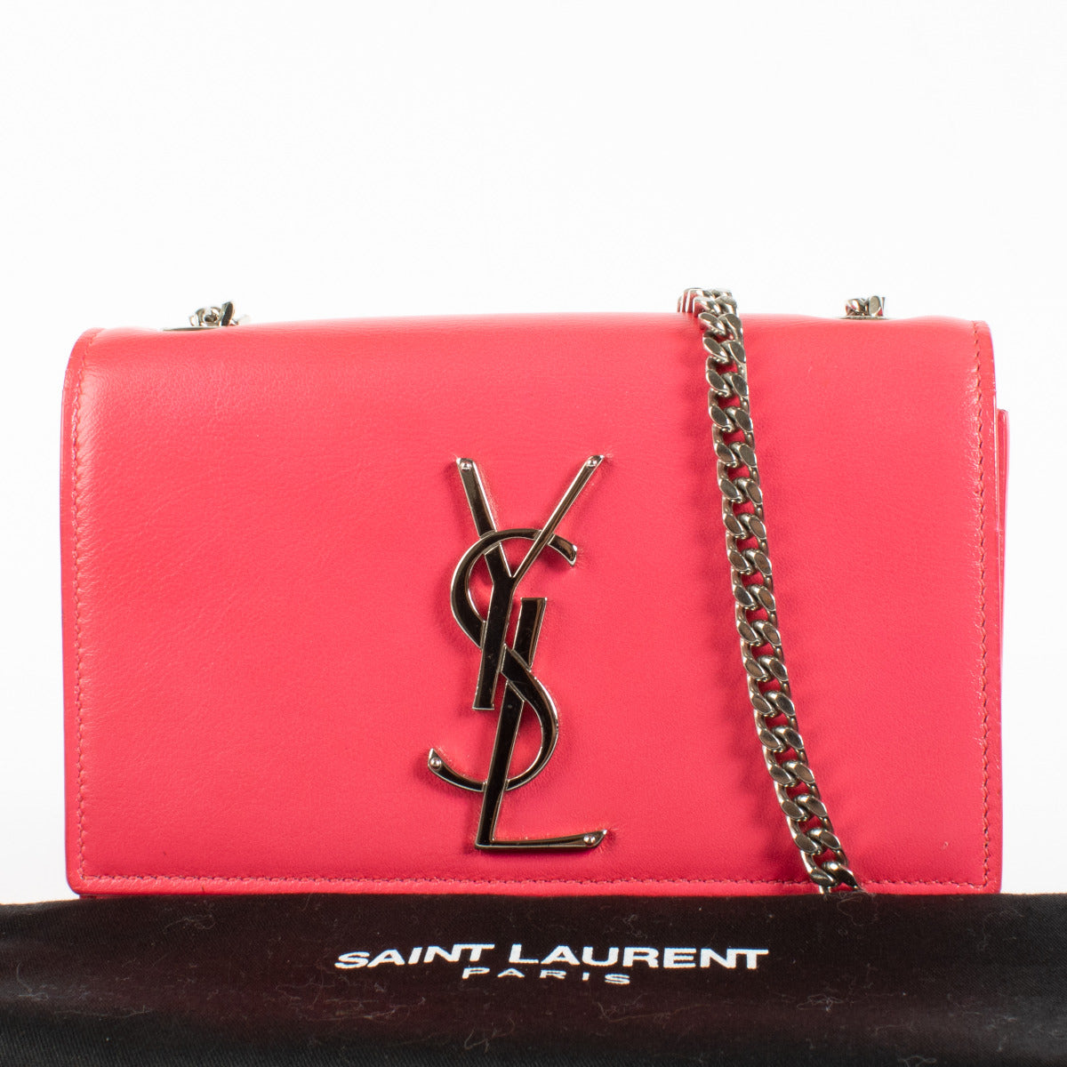 SAINT LAURENT KATE MINI17 ピンクレザーショルダーバッグ Saint Laurent Pink Kate Mini Bag – Labellov