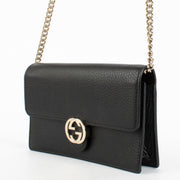 Authentic Second Hand Gucci Black Wallet On Chain Crossbody on Labellov.com