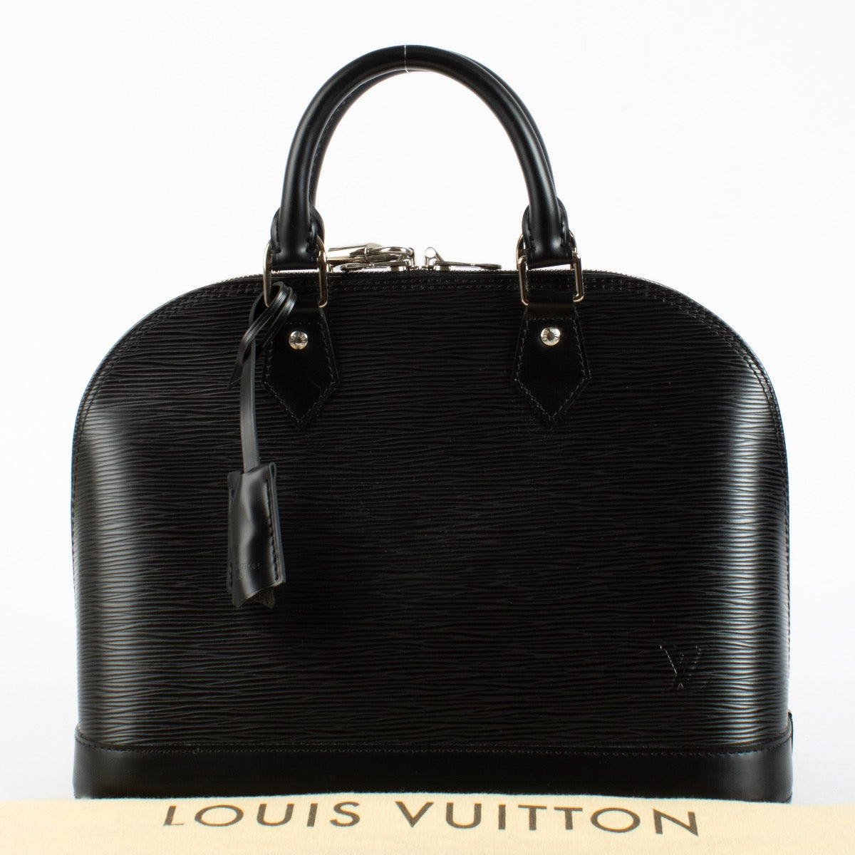 Authentic Second Hand Louis Vuitton Black Epi Alma PM Top Handle on Labellov.com