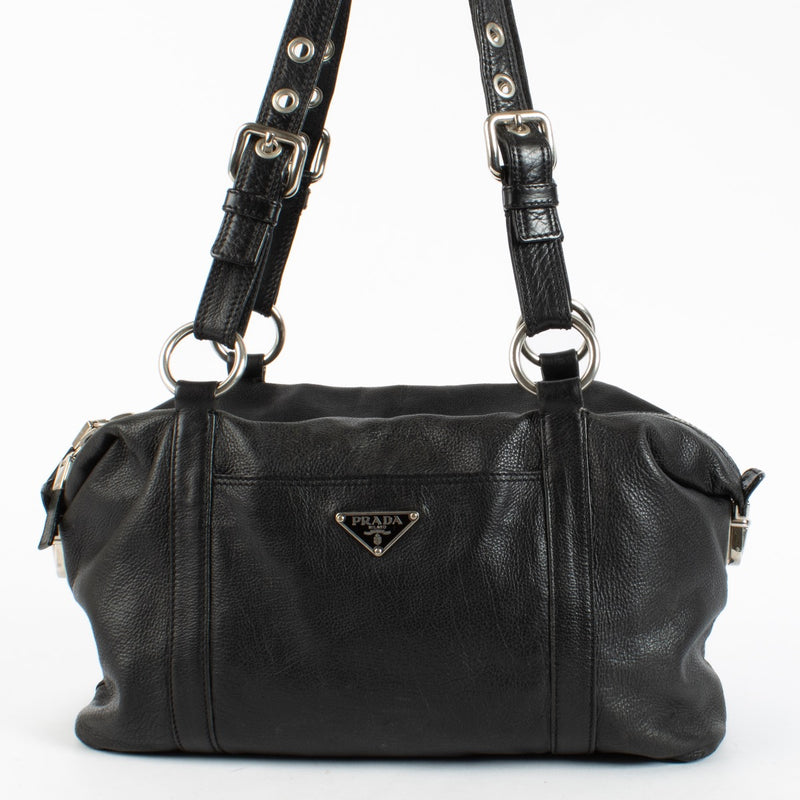 Authentic Second Hand Prada Black Leather Vintage Bag on Labellov.com