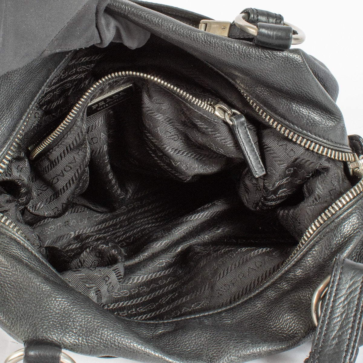 Authentic Second Hand Prada Black Leather Vintage Bag on Labellov.com