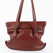 Delvaux Burgundy Mémoire leather shoulder bag in grained burgundy leather at Labellov.com