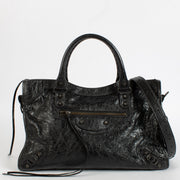 Shop the authentic Balenciaga Black Arena Le Cité Medium Bag second hand on Labellov.com.