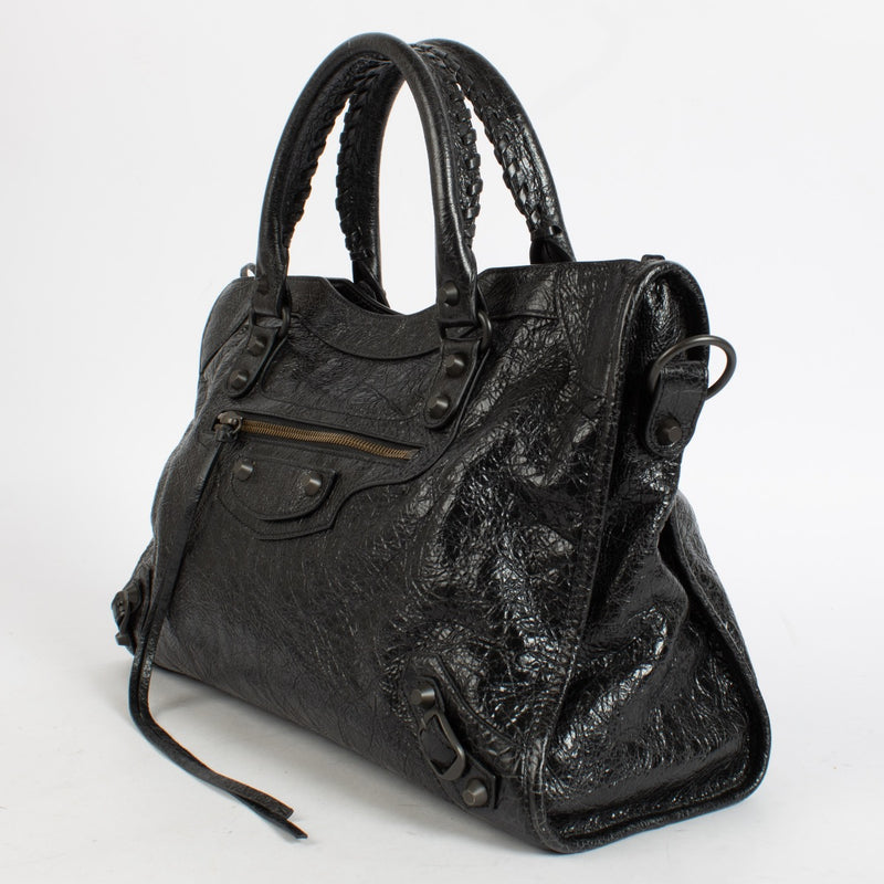 Shop the authentic Balenciaga Black Arena Le Cité Medium Bag second hand on Labellov.com.