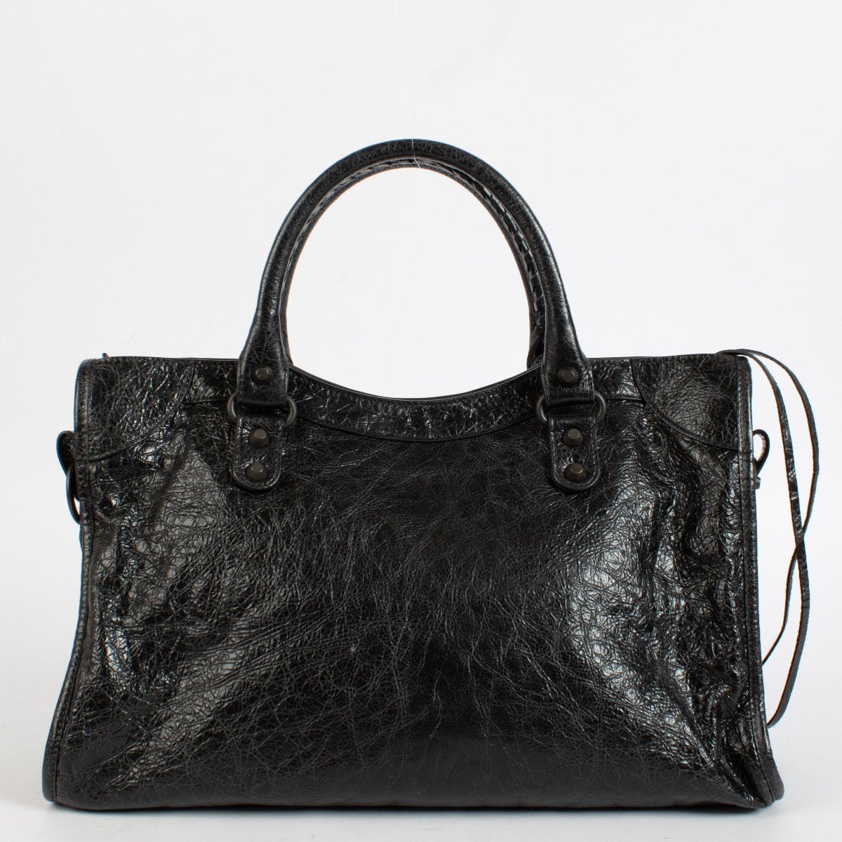 Shop the authentic Balenciaga Black Arena Le Cité Medium Bag second hand on Labellov.com.