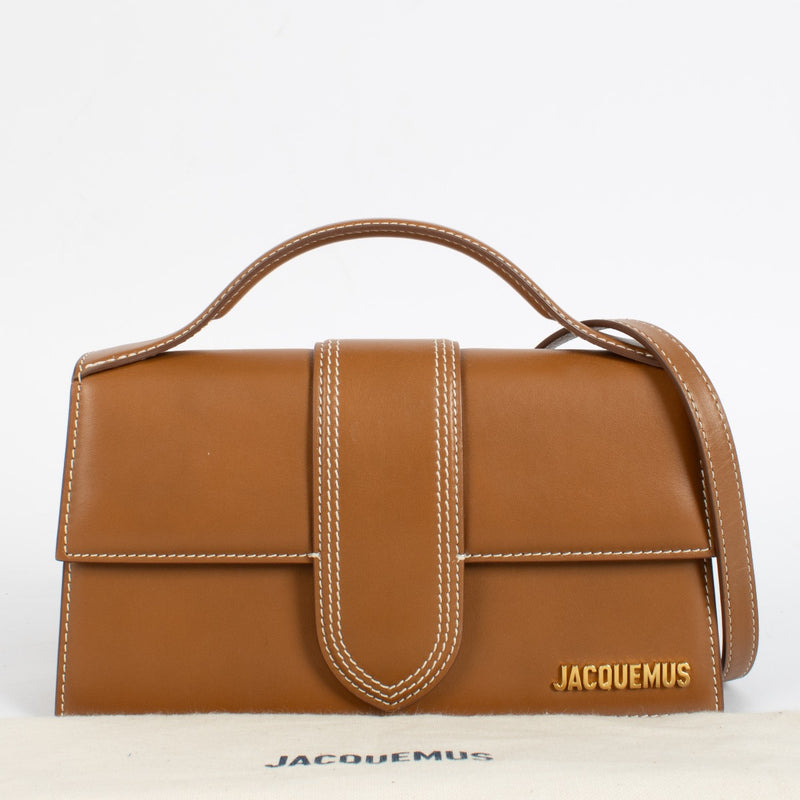 Shop the authentic Jacquemus Light Brown Leather Le Grand Bambino Bag second hand on Labellov.com.