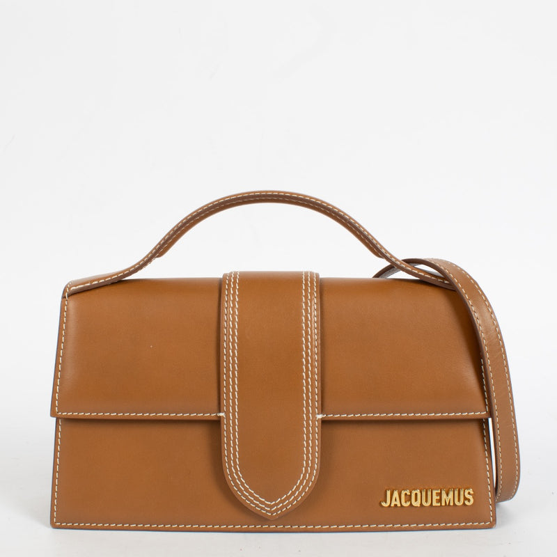 Shop the authentic Jacquemus Light Brown Leather Le Grand Bambino Bag second hand on Labellov.com.