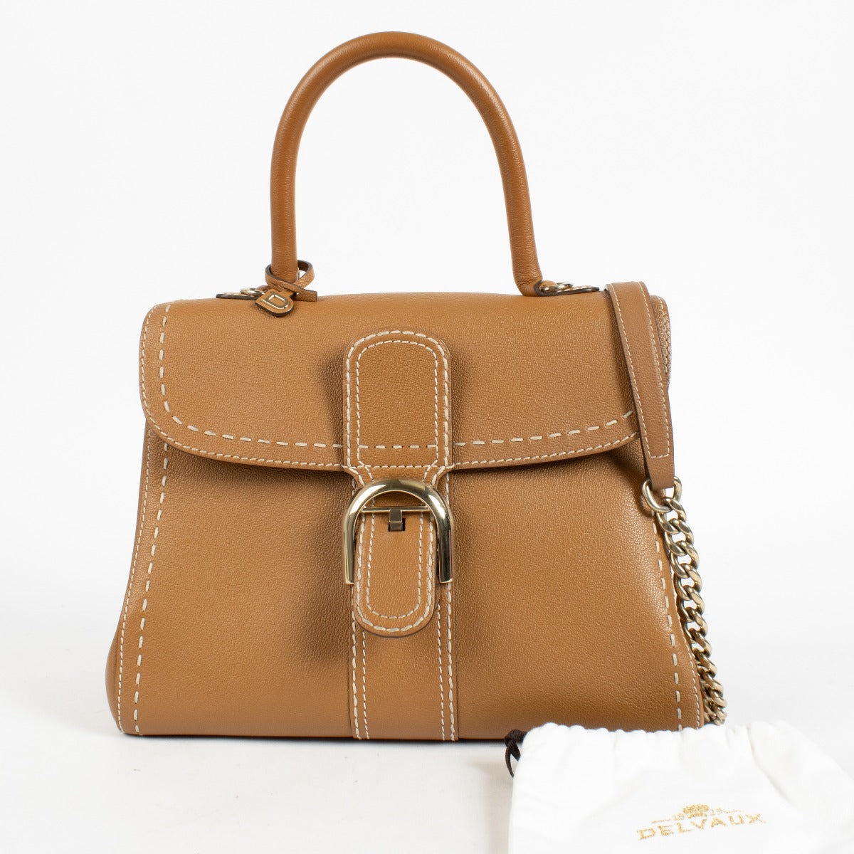 Authentic pre-loved Delvaux Vegetal/Ivory Rodeo Calf Brillant MM Surpiqué Bag on Labellov.com