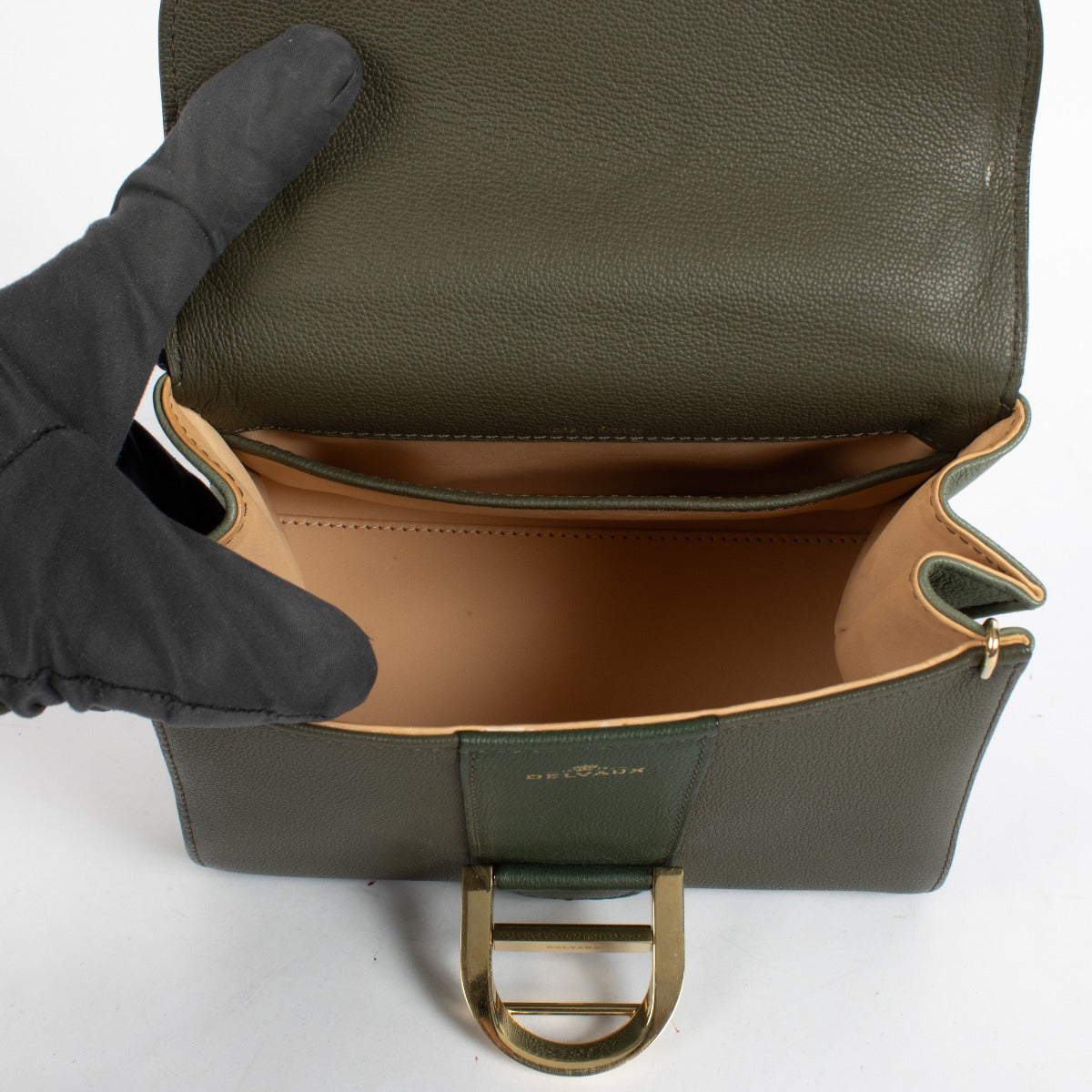Authentic pre-loved Delvaux Green Tri-Color Rodeo Calf Brillant Mini Bag on Labellov.com