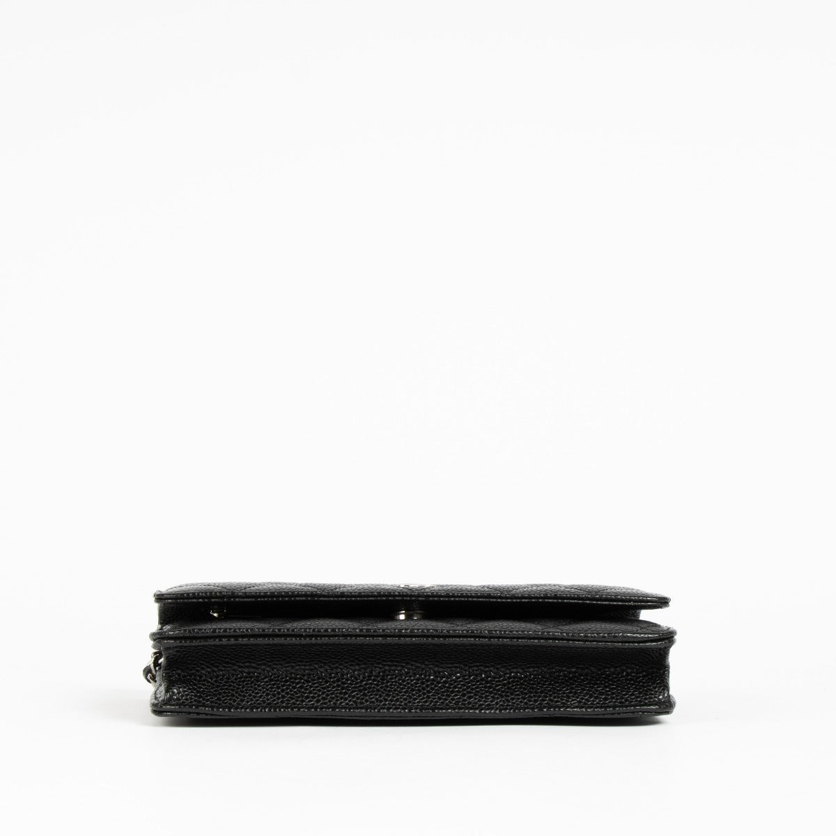 Authentic Chanel Black Caviar SHW Wallet on Chain on Labellov.com