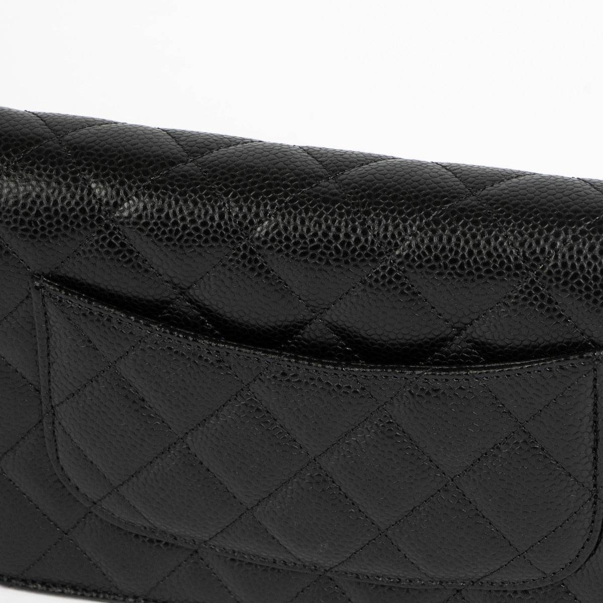 Authentic Chanel Black Caviar SHW Wallet on Chain on Labellov.com