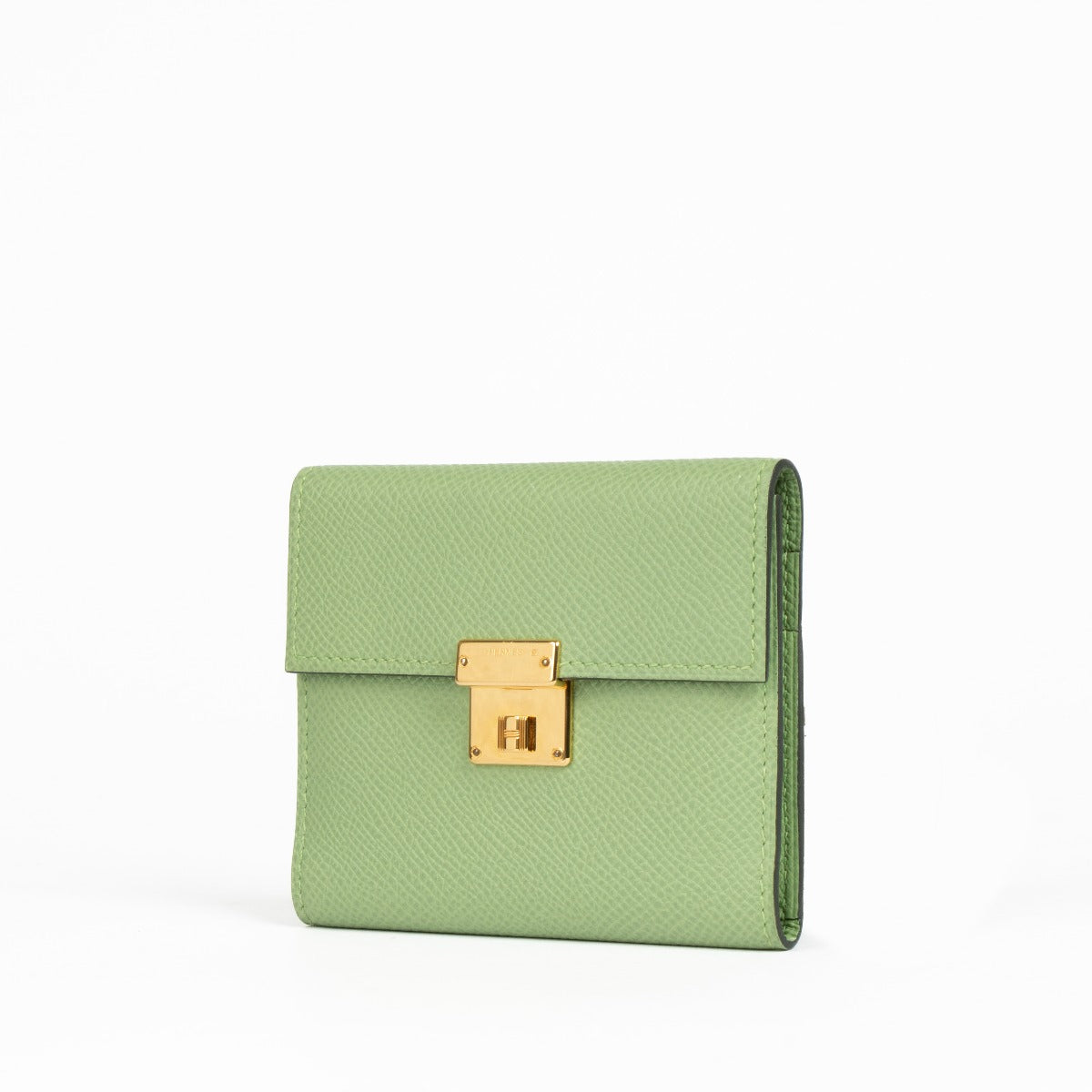 Porte-cartes Mini Clic Hermès Vert Criquet Epsom