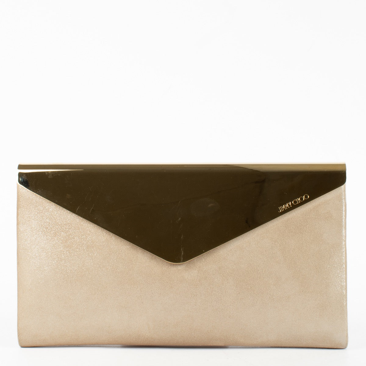 shop 100% authentic second hand Jimmy Choo Gold Metal Flap Clutch on Labellov.com