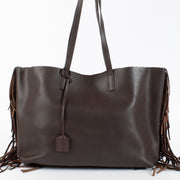 authentic preloved Saint Laurent Burgundy Fringe East/West Shopper on Labellov.com