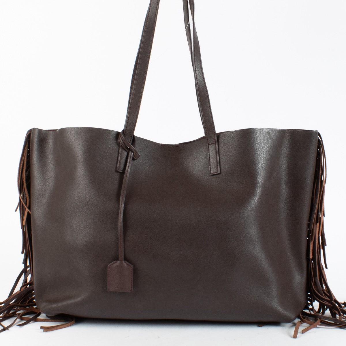 authentic preloved Saint Laurent Burgundy Fringe East/West Shopper on Labellov.com