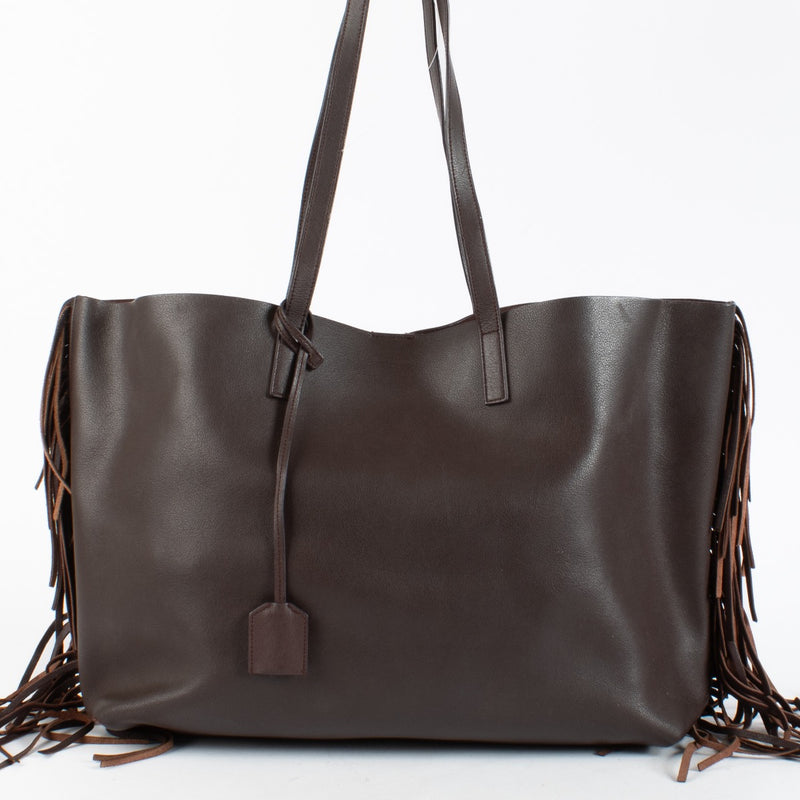 authentic preloved Saint Laurent Burgundy Fringe East/West Shopper on Labellov.com