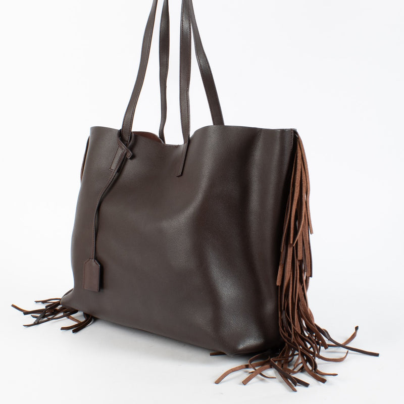 authentic preloved Saint Laurent Burgundy Fringe East/West Shopper on Labellov.com
