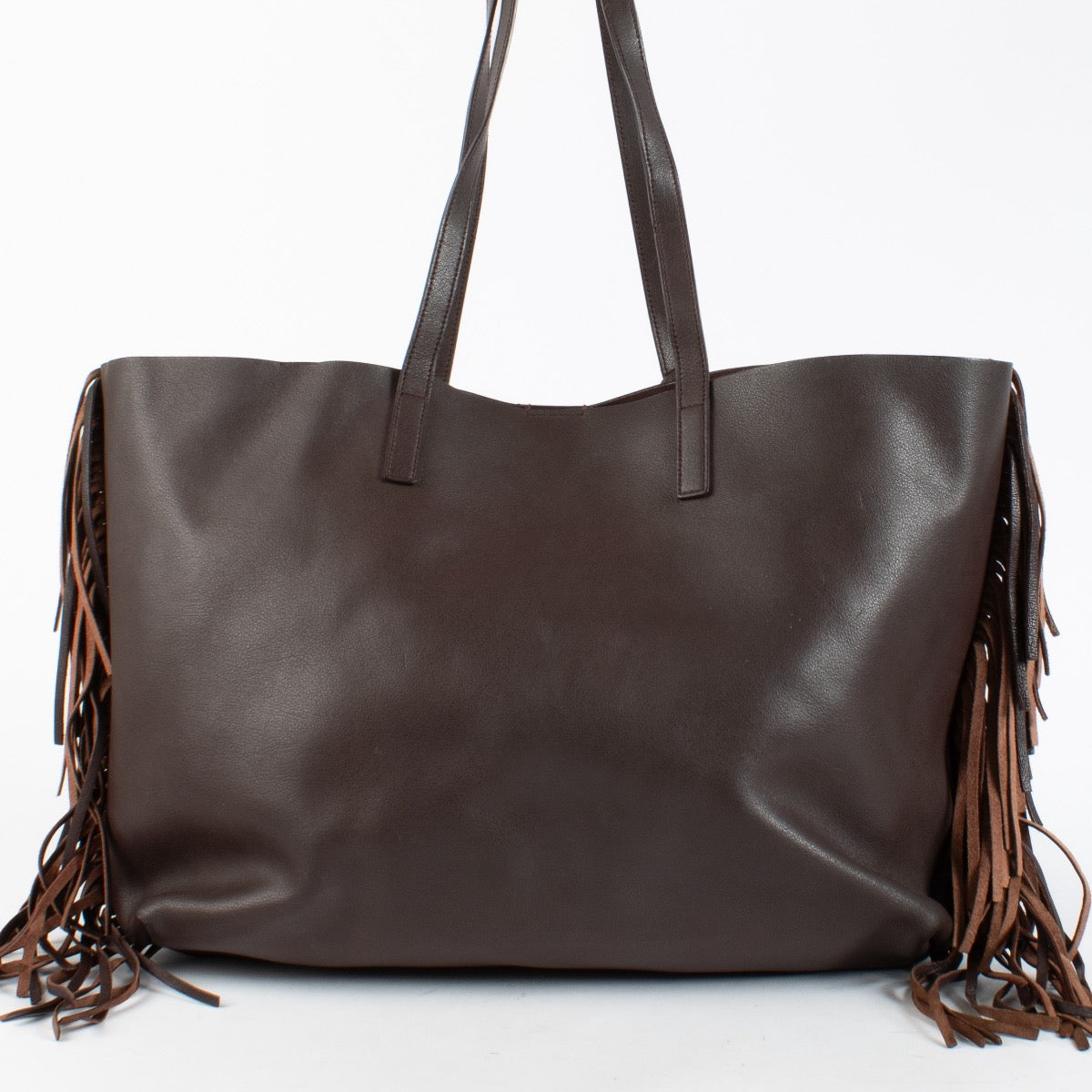 authentic preloved Saint Laurent Burgundy Fringe East/West Shopper on Labellov.com