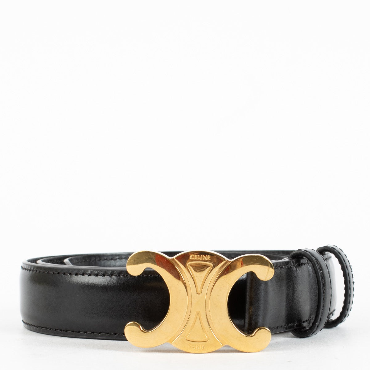Authentic Second Hand Celine Black Triomphe Belt Size 80 on Labellov.com
