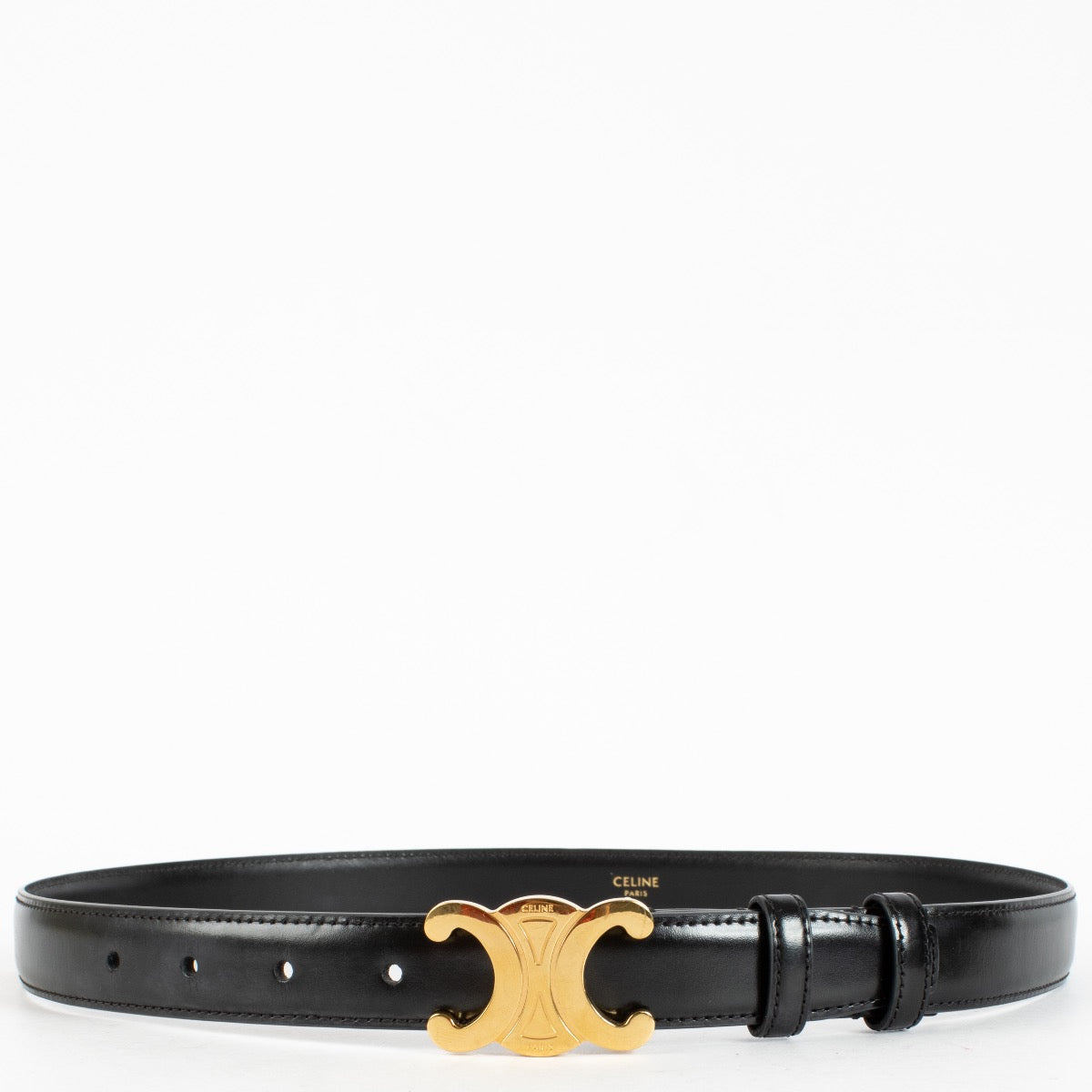 Authentic Second Hand Celine Black Triomphe Belt Size 80 on Labellov.com