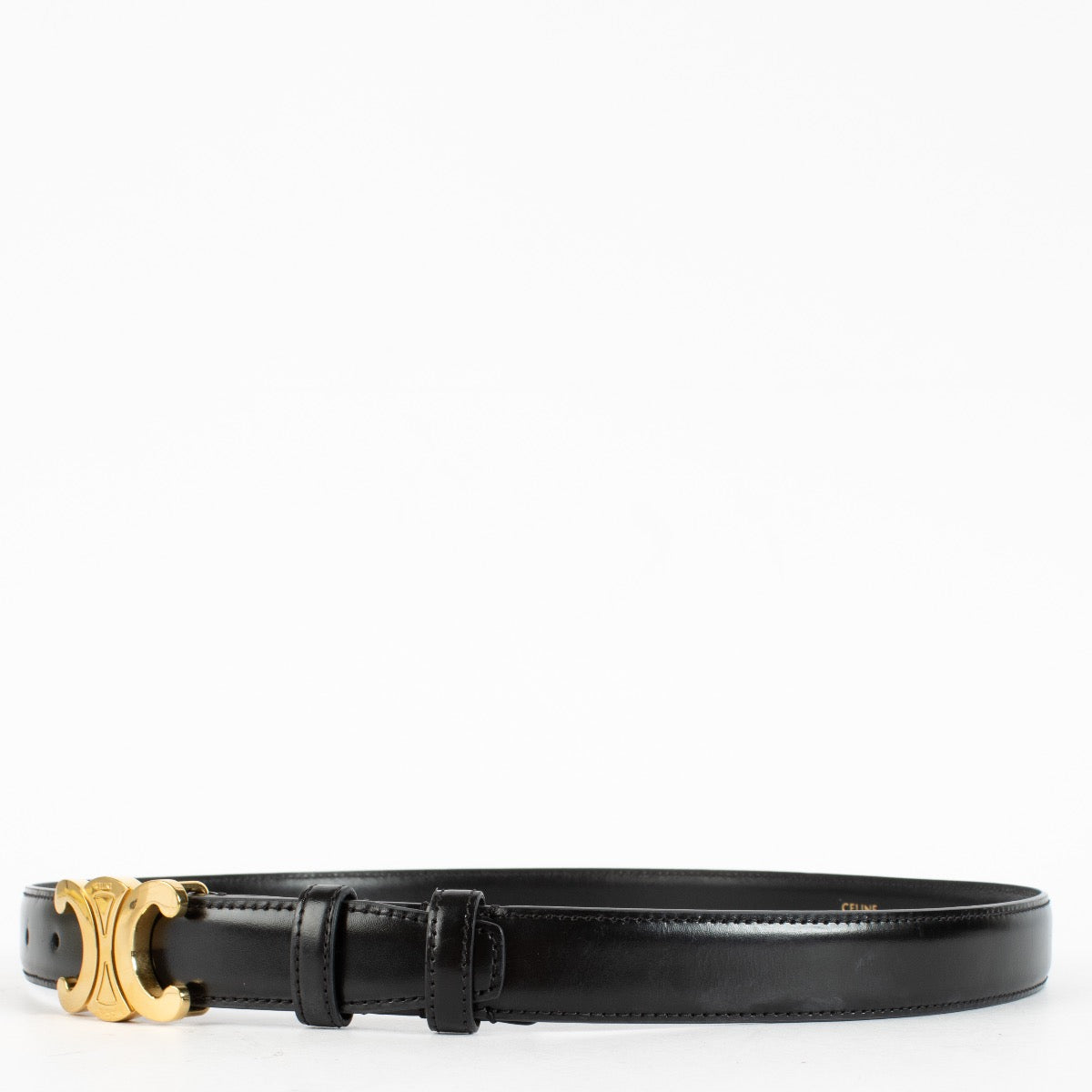 Authentic Second Hand Celine Black Triomphe Belt Size 80 on Labellov.com