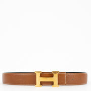 shop 100% authentic second hand Hermès Gold/Black H Buckle Reversible Belt - Size 80 on Labellov.com
