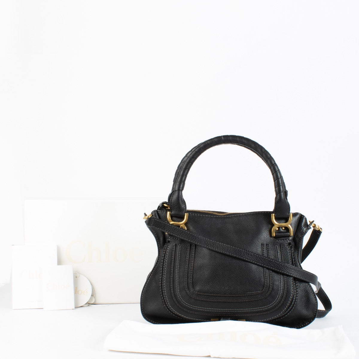 shop 100% authentic second hand Chloé Black Medium Marcie Bag on Labellov.com
