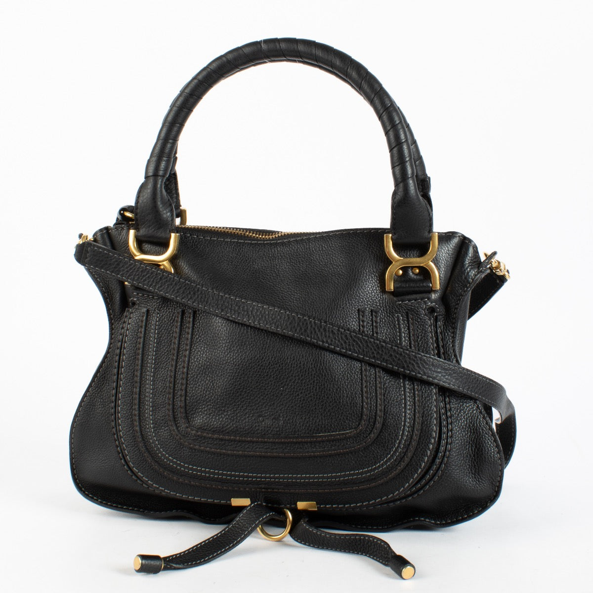 shop 100% authentic second hand Chloé Black Medium Marcie Bag on Labellov.com