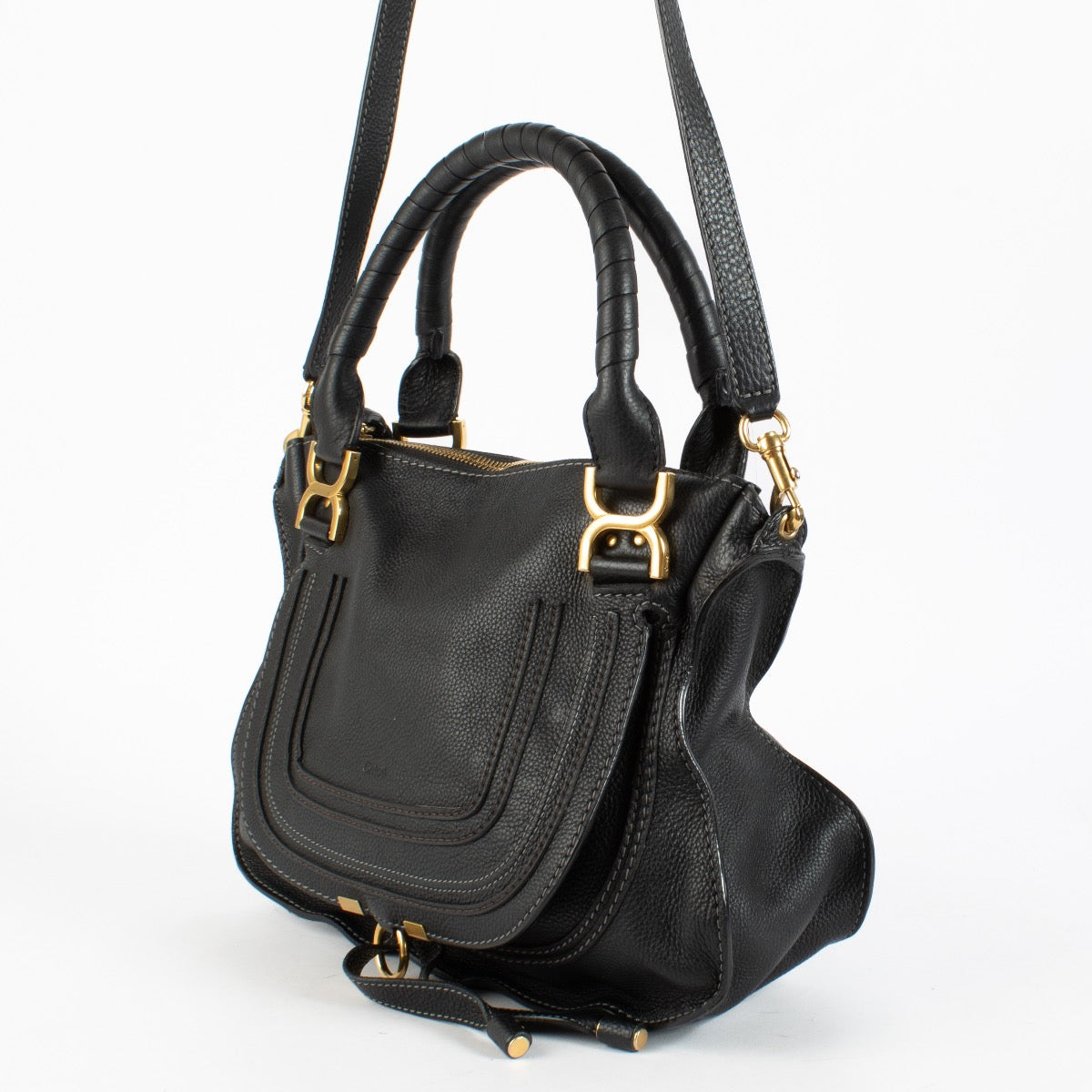 shop 100% authentic second hand Chloé Black Medium Marcie Bag on Labellov.com