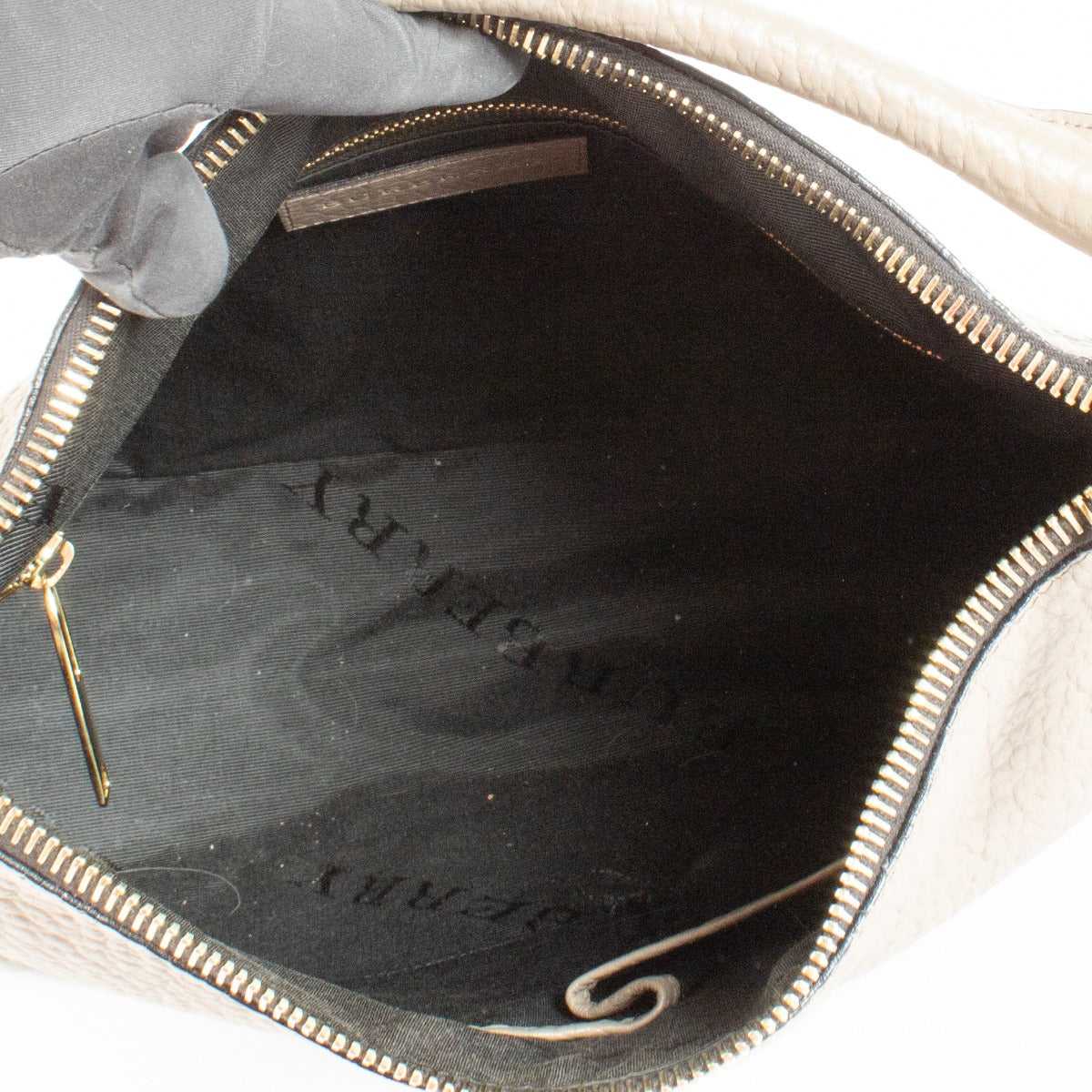 Authentic pre-loved Burberry Taupe Heritage Grain Ledbury Hobo Bag on Labellov.com