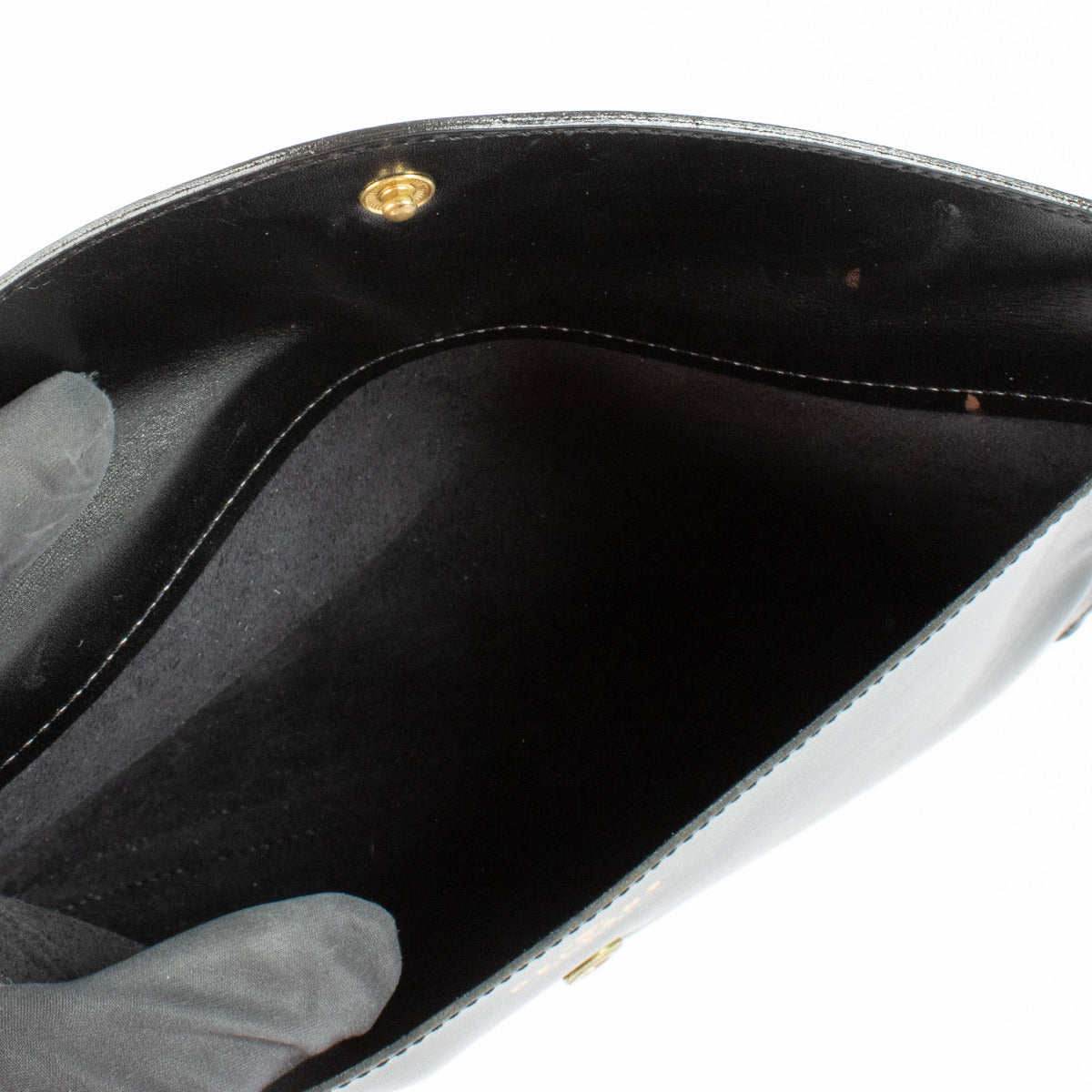 Delvaux Black Box Calf Clutch