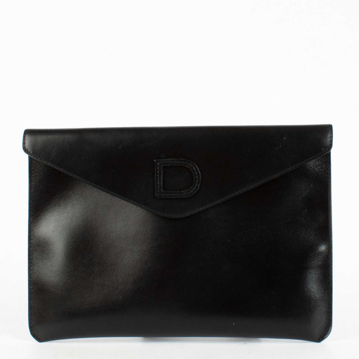 Delvaux Black Box Calf Clutch