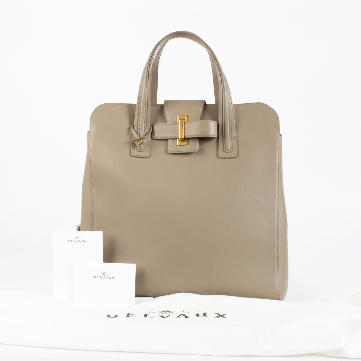 Authentic pre-loved Delvaux Tourterelle Cadence Simplissime N/S Tote on Labellov.com
