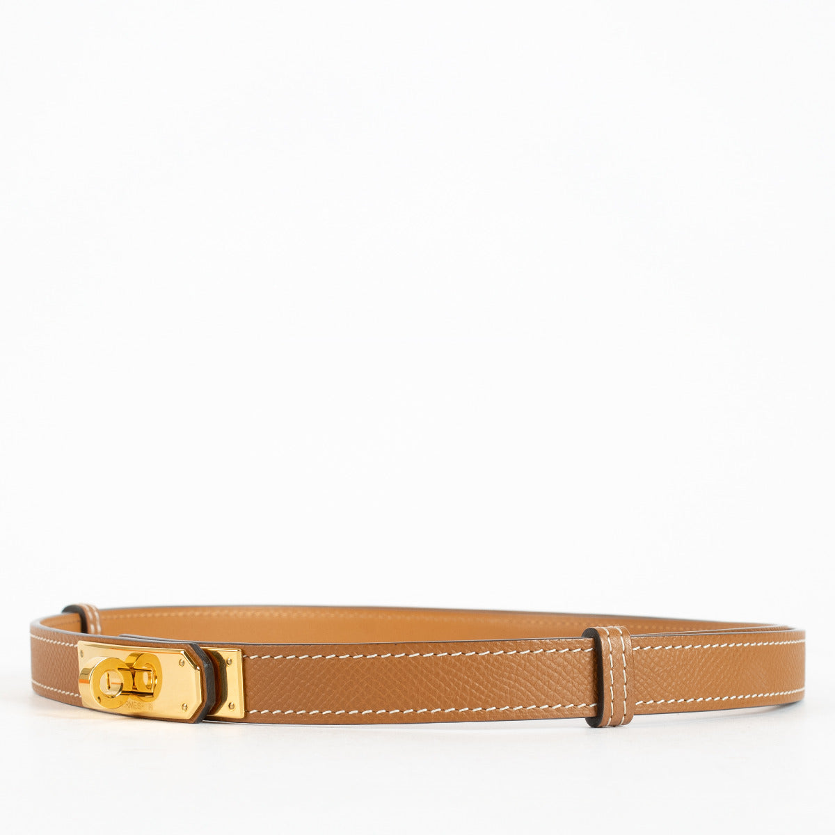Are you looking for an authentic designer accessory? We buy and sell your preloved and brand new Hermès Kelly 18 Belt Gold Epsom GHW.