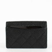 Authentic pre-loved Chanel Black Caviar Quilted Flap Card Holder Wallet on Labellov.com