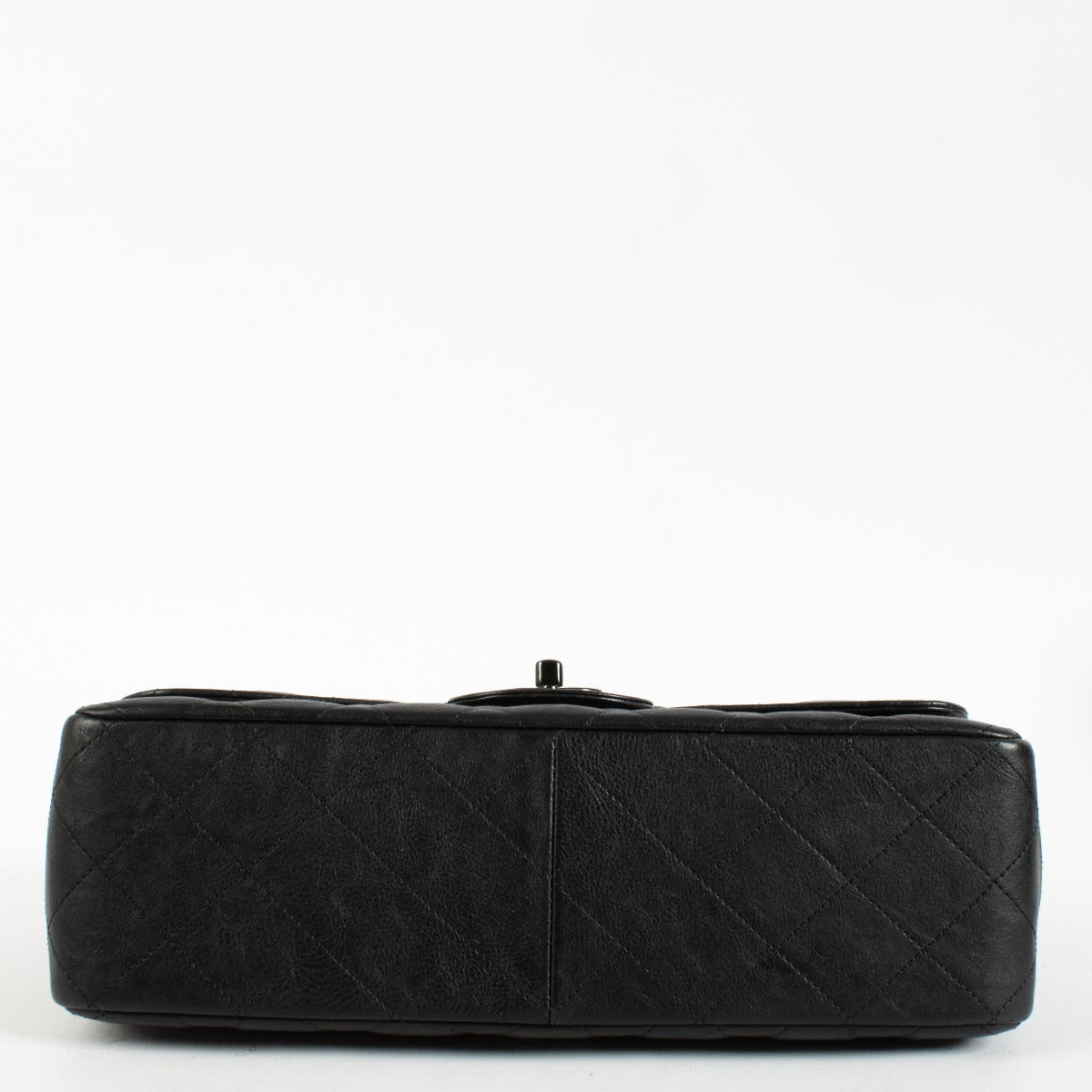 Authentic pre-loved Chanel So Black Aged Cowskin Large / Jumbo Classic Flap Bag on Labellov.com