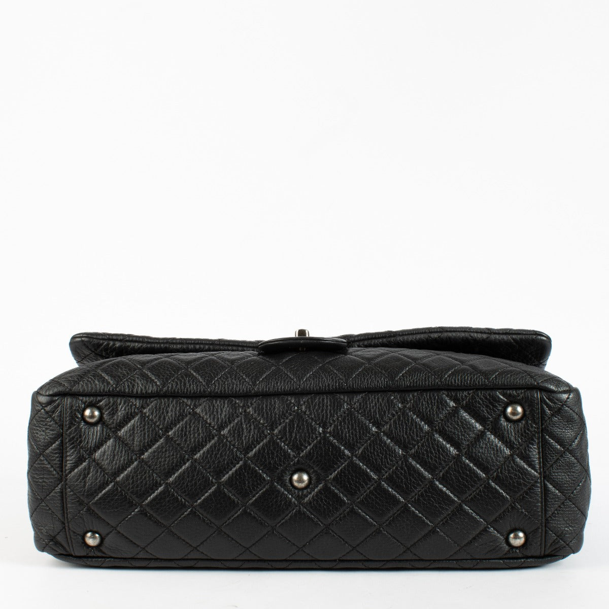 Authentic pre-loved Chanel Black Cowskin XXL Airlines Travel Flap Bag on Labellov.com