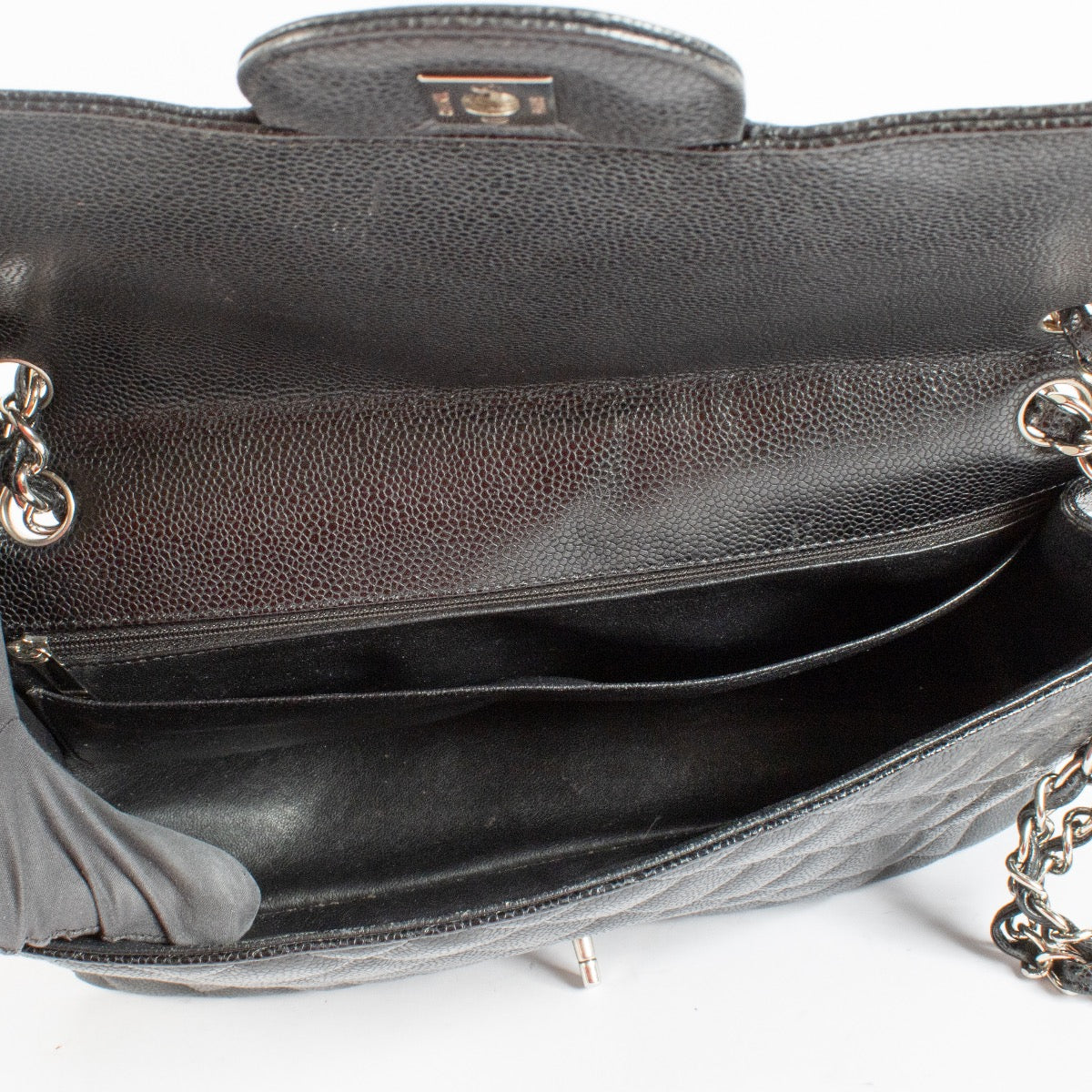 authentic preloved Chanel Maxi Classic Flap Black Caviar SHW on Labellov.com