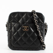 authentic preloved Chanel Small Black Front Pocket Lambskin Crossbody on Labellov.com