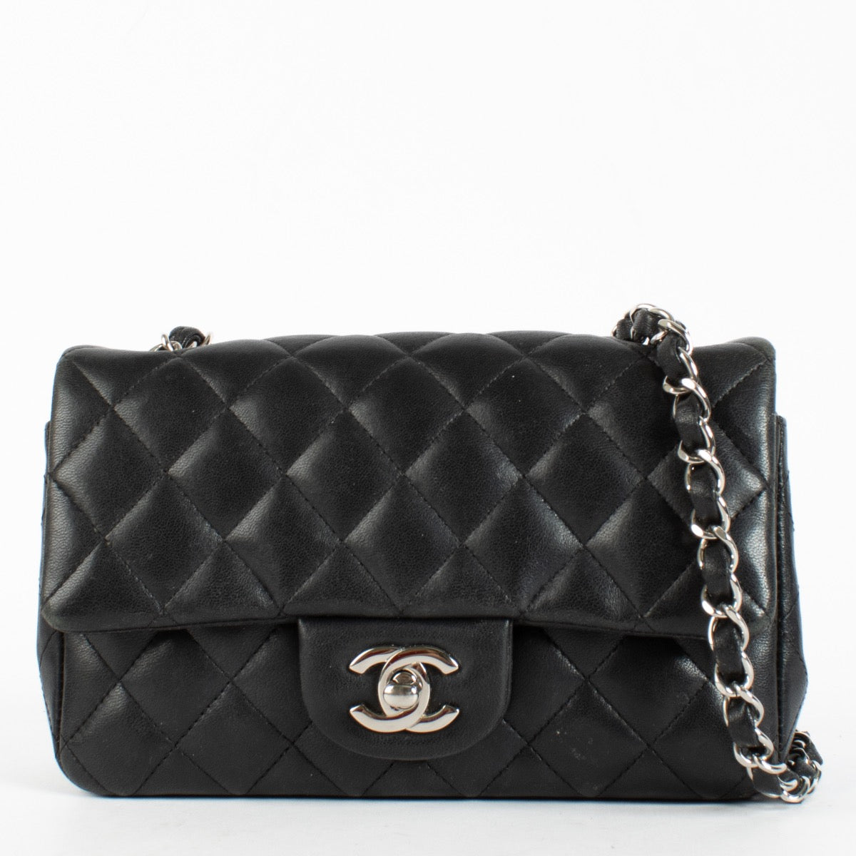 shop 100% authentic second hand Chanel Mini Black Lambskin Classic Rectangular Bag on Labellov.com