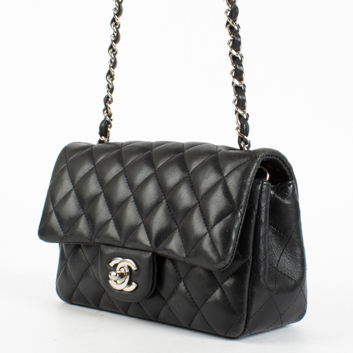 shop 100% authentic second hand Chanel Mini Black Lambskin Classic Rectangular Bag on Labellov.com