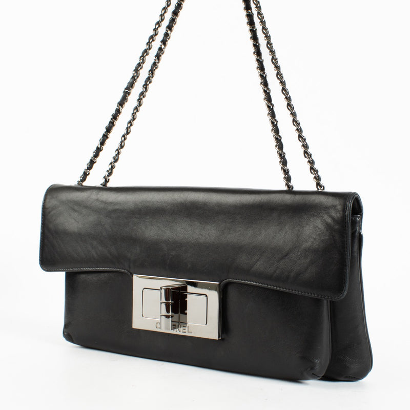 shop 100% authentic second hand Chanel Black Lambskin Giant 2.55 Mademoiselle Lock Bag on Labellov.com