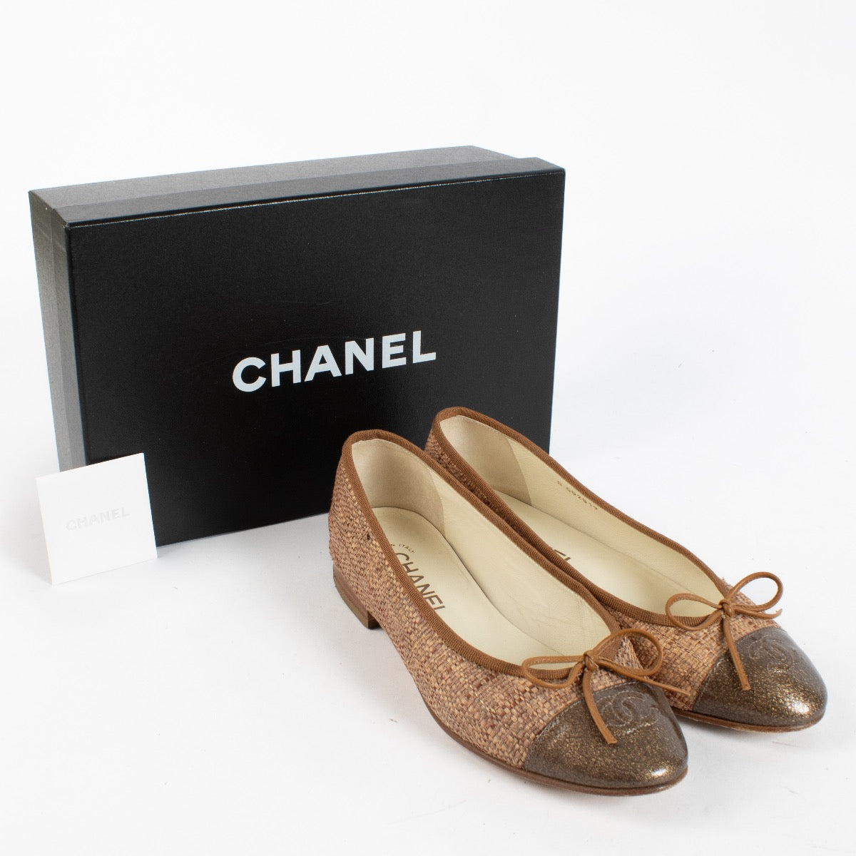 authentic preloved Chanel Brown/Bronze Ballerina's on Labellov.com
