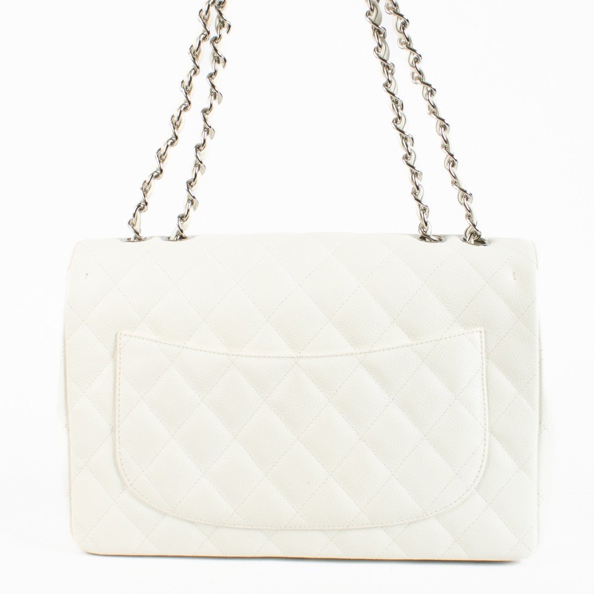 shop 100% authentic second hand Chanel Classic Large / Jumbo White Caviar Single Flap Bag on Labellov.com