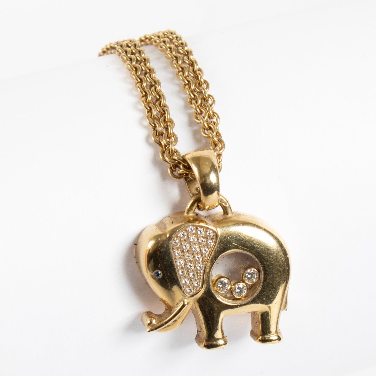 Chopard gouden Happy Elephant ketting