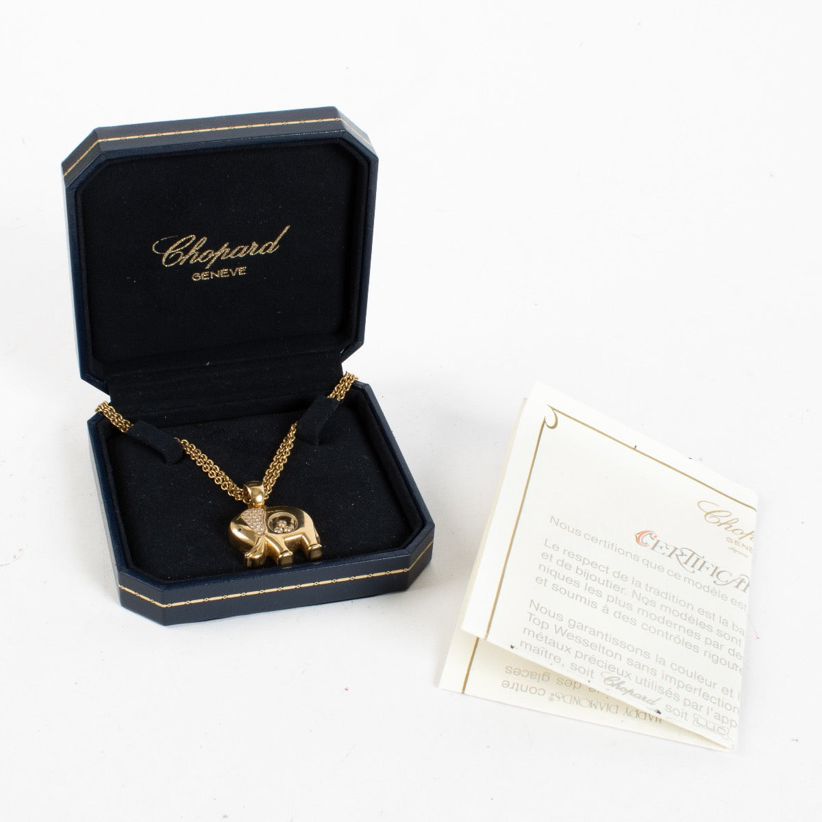 Chopard gouden Happy Elephant ketting
