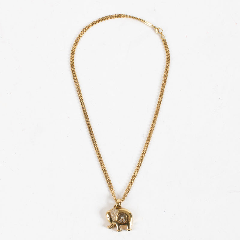 Chopard gold Happy Elephant Necklace